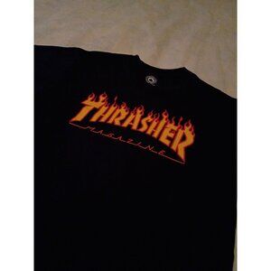 Thrasher Magazine Flame Logo Long Sleeve Shirt Mens Size M Skate or Die